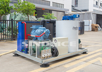 Machine à glace en flocons refroidie par air de 0,3 à 30 tonnes, machine à glace en flocons à économie d'eau pour les produits de la mer et les zones arides
