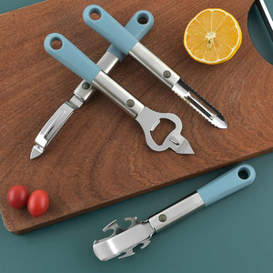 Juego <span class=keywords><strong>de</strong></span> 14 utensilios <span class=keywords><strong>de</strong></span> cocina azul macaron: batidor, sacacorchos, cuchara para helado, rallador, pelador, tamiz, utensilios para hornear, ligeros - Product Image 5