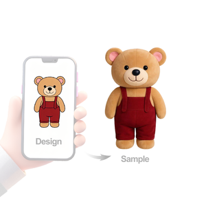 Porte-clés en peluche personnalisé avec logo, en coton PP, en forme d'ours en peluche avec design de t-shirt - Product Image 3