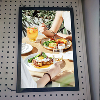 Cadre lumineux LED ultra-mince pour affichage publicitaire, idéal pour les menus de restaurants de restauration rapide, les affiches de cinéma et la photographie.
