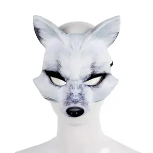 FOX Mask Scary Adults Child Halloween Party Halloween Carnival Fancy Dress Cosplay Party Realistic Animal Masks