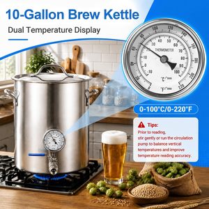 Wellbom Kit per la produzione di birra artigianale da 20L e 40L, moderno, <span class=keywords><strong>in</strong></span> acciaio inossidabile, con termometro, fondo composito e tripla filtrazione - Product Image 1