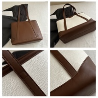 Tas Tote Wanita Gaya Korea Terbaru 2025 Kapasitas Besar Jahitan Warna-warni Tas Tangan Wanita Bahan Kulit PU untuk Buku