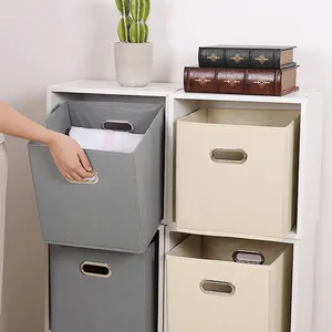 Caixa de armazenamento de cubo, caixa de armazenamento de escritório multiuso com alça de material não tecido dobrável caixas e caixas de armazenamento de documentos de escritório