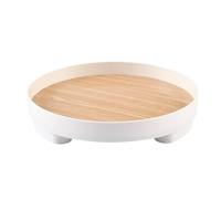 Organisateur décoratif en plastique et bois pour cosmétiques, plateau de rangement pour coiffeuse, comptoirs de cuisine et salle de bain, vaisselle en bambou pour aliments