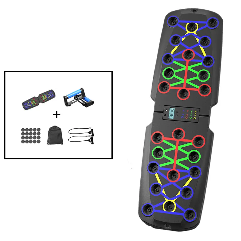 푸시 업 보드 휴대용 접이식 푸시 업 보드 운동 가슴 어깨 등 삼두근 풀 로프 다기능 푸시 업 보드