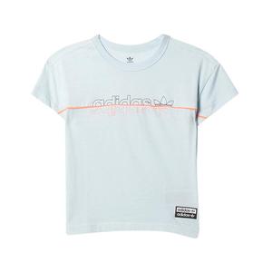 ADIDAS ดั้งเดิม AOP เสื้อลายโลโก้ใหญ่เด็กผู้ชายและเสื้อยืดสีฟ้า-100% ของแท้ - Product Image 3