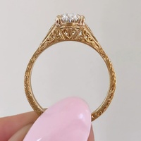 Bague de mariage en or massif 10K/14K/18K avec diamant de laboratoire ovale de 0,5 à 3 carats, sertie de pierres latérales en milgrain, certifiée IGI, clarté VVS, CVD/HPHT