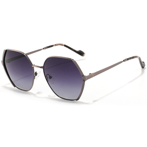 Gafas de Sol Unisex con Marco Metálico Octagonal, Lentes Degradados en Morado, Protección UV400, Estilo Moderno para Adultos - Product Image 1