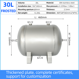 فرصة جيدة من المصنع مخصصة خزان تخزين الغاز الأفقي المصنفر من الفولاذ المقاوم للصدأ 5-30 لتر يمكن أن يجلب لك الحظ - Product Image 5