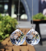 Pendentif boule de cristal transparente de 40 mm, technique polie, attrape-soleil, pendentif cristal arc-en-ciel