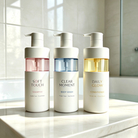 Bouteilles en plastique de 200 ml, 300 ml, 500 ml avec distributeur de lotion, pour sérigraphie, pour gel douche, shampoing, emballage de produits de toilette