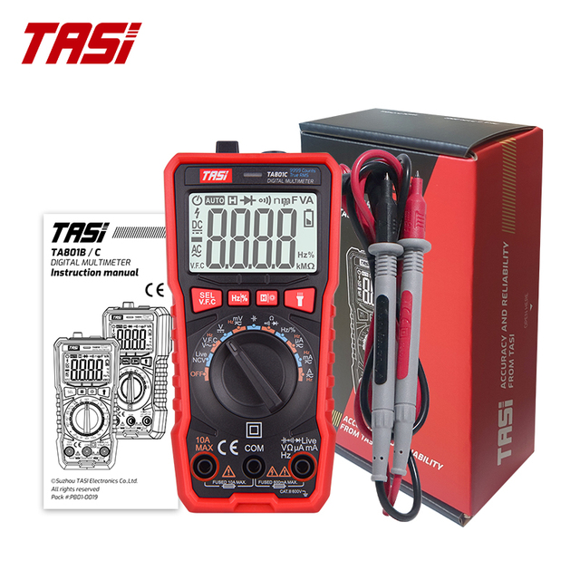 TASI TA801C Professional Digital Multimeter for Variable Frequency Voltage Test 4-Digit Display Small Size