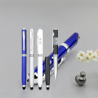 Pointeur laser à barillet en aluminium 3 en 1 Stylo logo en métal 1.0mm avec touche pour stylet et boule lumineuse pour un usage quotidien