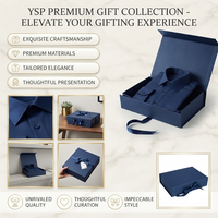 Caja de Embalaje de Papel Azul Marino Personalizada, Elegante Caja Rígida Plegable con Cierre de Cinta para Ropa, Camisas y Regalos