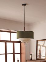 Lampe suspendue LED élégante à plusieurs niveaux en tissu fait main par un designer, télécommande vocale sans fil pour hôtel, café, style moderne