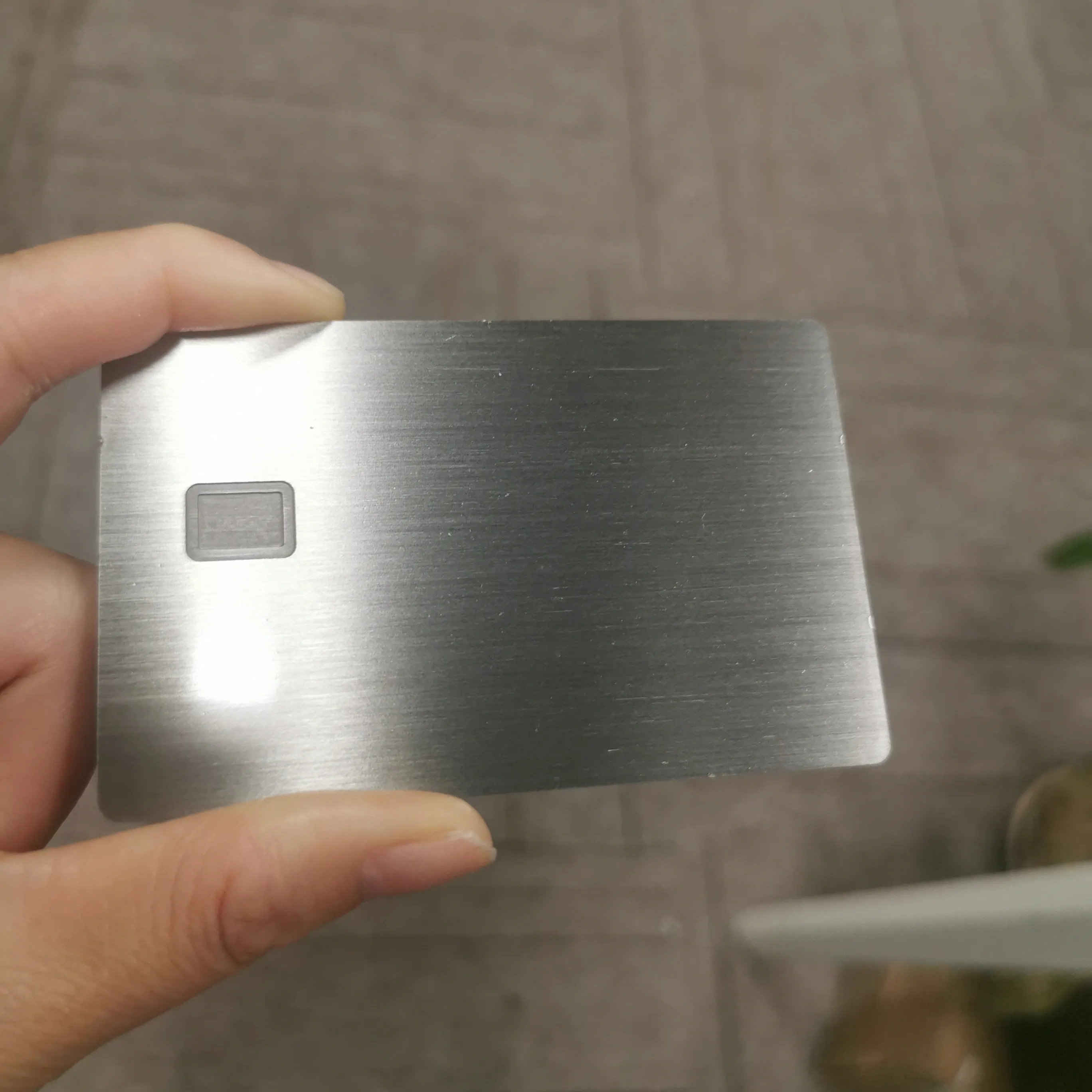 Silver Brushed Metal Credit Card Magnetic Blank Stainless Steel SLE4442 Metal Card