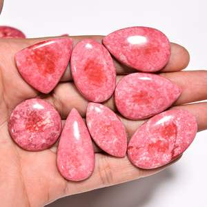 100% Natural Pink Thulite Quartz Gemstone Cabochon <b>Beads</b> Indian Supplier for Jewelry <b>Making</b> for Pendant <b>Bracelet</b> Earring - Product Image 6