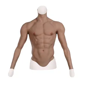Realistic Silicone Muscle Suit with Arms Fake Muscles Chest for Cosplay Halloween