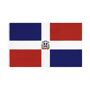 Grosir 100% Poliester 3X5 Kaki Tersedia untuk Bendera Republik Dominica