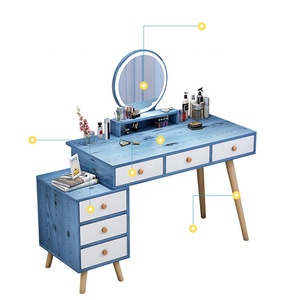 Meuble de chambre à coucher, commode, coiffeuse moderne avec miroir, armoire de rangement, panneau en bois et plastique, épaisseur 16/18 mm - Product Image 3