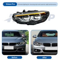 HETOP F32 Scheinwerfer 2013-2019 Dreifarbiger Gelb-Weiß-Amber Ikon Scheinwerfer 4er Serie F36 F80 M3 M4 F82 DRL Frontlichter für BMW