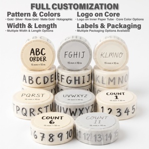 Ruban adhésif washi personnalisé avec <span class=keywords><strong>lettres</strong></span> imprimées en CMYK, ruban adhésif japonais repositionnable pour journalisation, planification, scrapbooking - Product Image 2