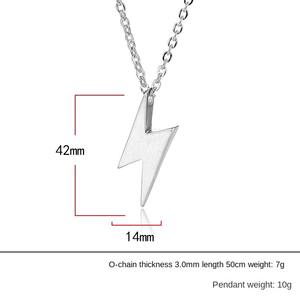 Collar con forma de Rayo de Hip Hop para hombre y mujer, Gargantilla geométrica de acero inoxidable, para pareja - Product Image 6