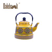 Bouilloire à thé vintage arabe en émail, forme cloche, anti-fuite, bouilloire à ébullition, pot en émail traditionnel