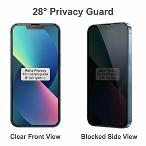 Protection d'écran mate pour IP13, <span class=keywords><strong>anti</strong></span>-<span class=keywords><strong>espion</strong></span>, <span class=keywords><strong>anti</strong></span>-reflet, verre trempé, compatible avec les coques, verre trempé pour la confidentialité - Product Image 3