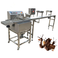 Dates Cacahuète Amande Noix Noix Donut Crème Glacée Mini Petit Enrobage au Chocolat Enrobeur Enrobage Machine Ligne de Production pour la Maison