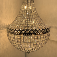 Lustres suspendus luxueux à lumière chaude, style Empire français, en cristal avec cadre argenté