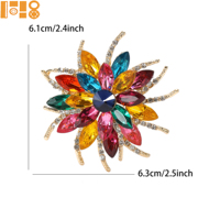 Broches de luxe en alliage de grande taille avec strass en forme de fleur, broches exquises et créatives pour vêtements féminins, épingle à plante, cadeau de fête ou de mariage