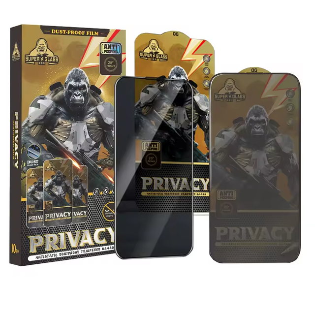 Premium Black King Anti-static Anti Peeping Privacy Tempered Glass Screen Protector for  Iphone 17 Pro Max 17 Pro Air 14 Pro 13