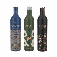 Bouteille en aluminium de 500 ml avec col ROPP, sans BPA, recyclable, bouteille d'huile d'olive de qualité supérieure, huile de cuisson extra vierge, vinaigre, emballage métallique