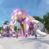 Le terrain de jeu extérieur des enfants personnalisable glisse l'équipement d'amusement de parc à thème d'acier inoxydable