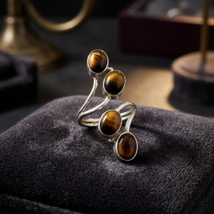 Anillo de Plata de Ley 925 con diseño de ojo de tigre, joyería hecha a mano, para mujeres - Product Image 2