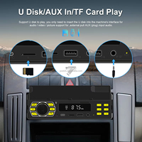 Podofo Auto MP3-Player Single Din Autoradio mit Handyhalterung 12V Autoradio Farbige Beleuchtung /BT/SD/AUX-IN/FM