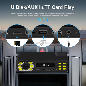 เครื่องเล่น MP3 ในรถยนต์ Podofo แบบ Single Din พร้อมที่วางโทรศัพท์มือถือ วิทยุติดรถยนต์ 12V ไฟหลากสี /BT/SD/AUX-IN/FM - Product Image 4