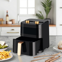 Friteuse à air électrique à chauffage rapide 6L avec réglage mécanique des boutons, affichage intelligent, four à air profond pour la cuisine