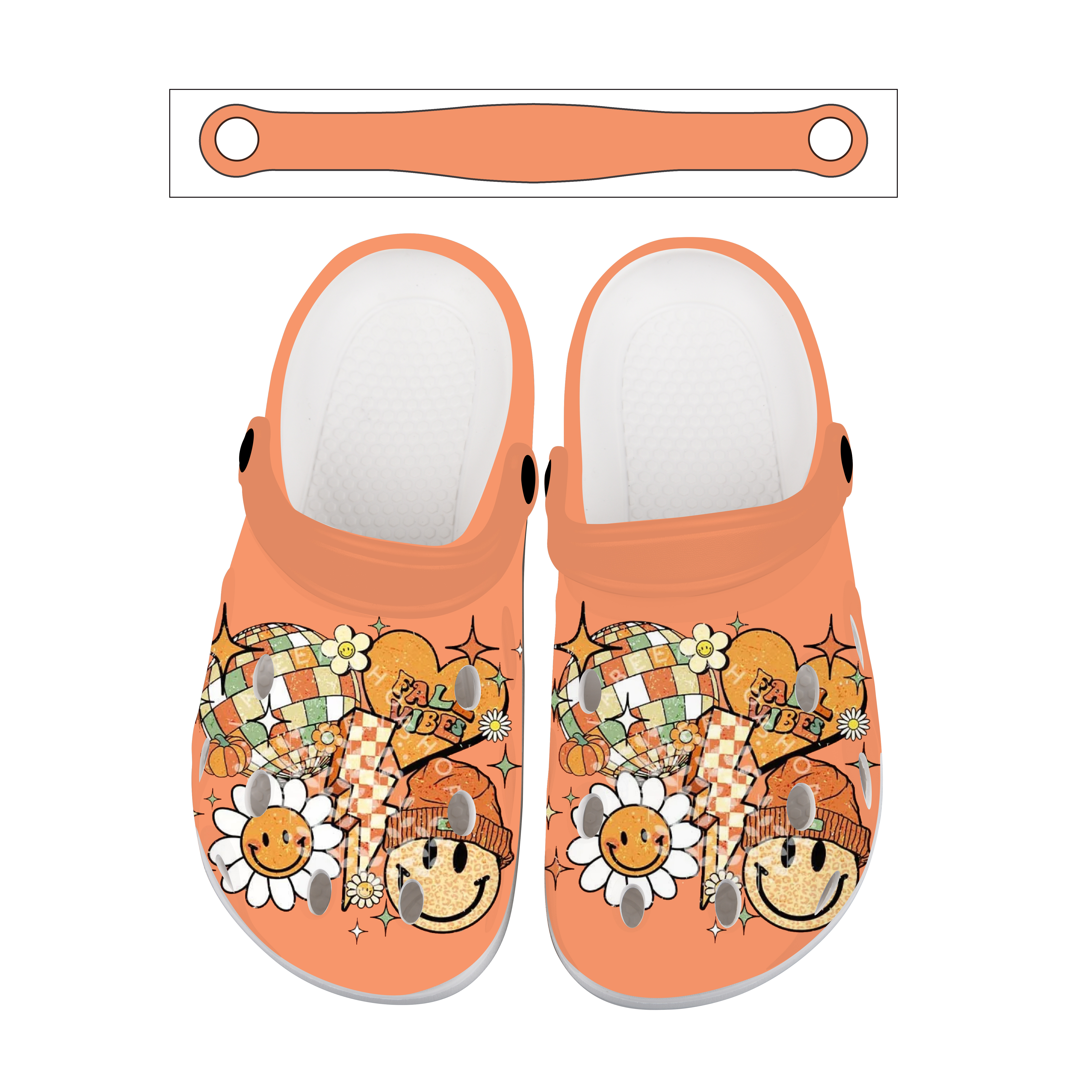 Blanc/orange