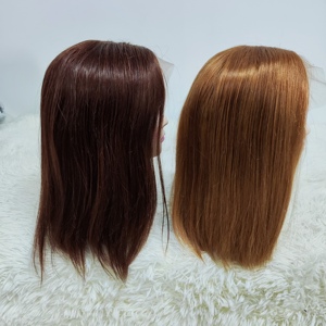 Letsfly parrucche dritte a prezzo molto basso, 100% <span class=keywords><strong>capelli</strong></span> umani #4 #27 parrucche di colore marrone con chiusura in pizzo spedizione rapida - Product Image 3