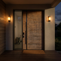 Porte d'entrée double à isolation thermique en acier inoxydable, finition moderne, pour hôtel, design d'entrée grandiose