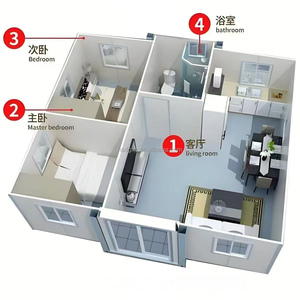 Maisons mobiles conteneurs, <span class=keywords><strong>construction</strong></span> en acier avec finitions de haute qualité, résistantes aux tremblements de terre, pour résidence familiale et camping - Product Image 6