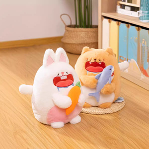 Simpatico peluche goloso per gatti coccole bambole di coniglio di carota cuscino per gatti di squalo Kawaii peluche di peluche con giocattoli di squalo - Product Image 1