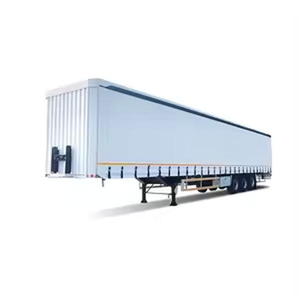 <b>Trailer</b> Truck 3 Axles Enclosed Box Cargo Transport Tarpaulin Sliding Curtain Side Semi <b>Trailer</b> - Product Image 1