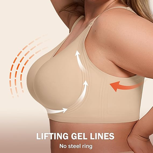 <span class=keywords><strong>Sujetador</strong></span> de alta calidad para mujer, sin aros, con tiras de gel, de alta elasticidad, con efecto push-up, talla grande, lencería transpirable, ropa interior sin costuras. - Product Image 4