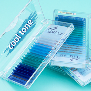 Extensions de cils colorées faites à la main ESSI LASH avec logo personnalisé, 0,03 0,05 mm, plateau de cils colorés de luxe - Product Image 3