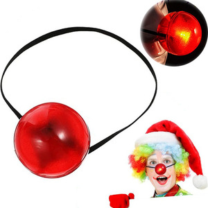 Nariz de payaso luminosa LED roja brillante con banda elástica para disfraz de fiesta de Halloween - Product Image 1