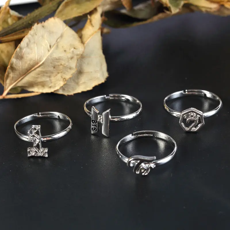 Perhiasan Kpop 1 Buah Cincin Pasangan BT Dua Kali GOT7 Ingin Satu Cincin Kalung Liontin untuk Koleksi Penggemar Cincin Hadiah Q249